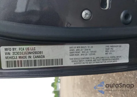 2022 Dodge Challenger Gt from USA, damaged, VIN 2C3CDZJG3NH265391